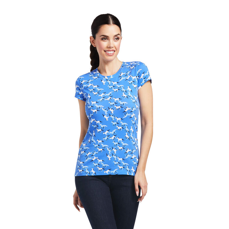 Ariat T-Shirts Damen - Gallop Blau ( UIRKQ-5307 )